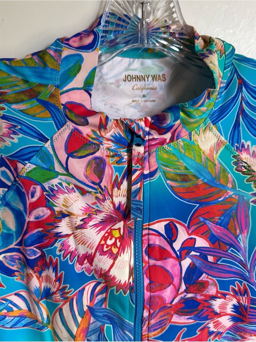 Johnny Was Helena Long Sleeve Rashguard Swimsuit Swim Top XL - Picture 3 of 3